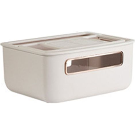 Boîte de rangement pour routeur, design multi-trous détachable, plastique anti-chute, gestion des câbles, blanc, couche unique (1/5)