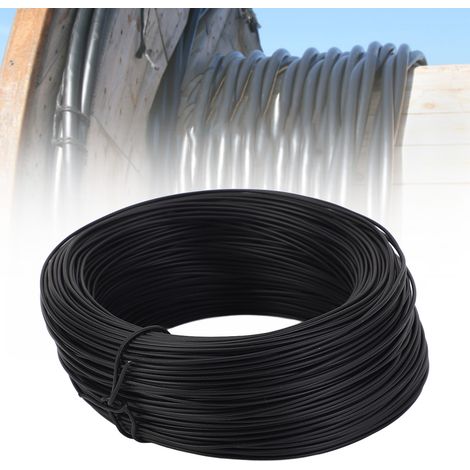 Fil de ligature en fer galvanisé électroplaqué de 0,55/85 mètre, fil de fer recouvert de plastique, fil de ligature en PVC, fil de ligature pour câble à fibre optique de télécommunications, noir. (1/5)