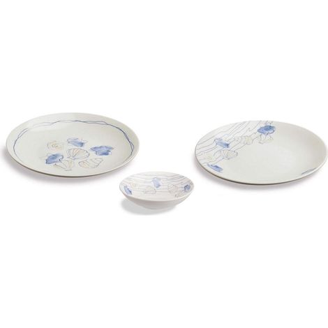 Tognana Perla conchiglie, set 18 piatti piani fondi frutta, new bone china