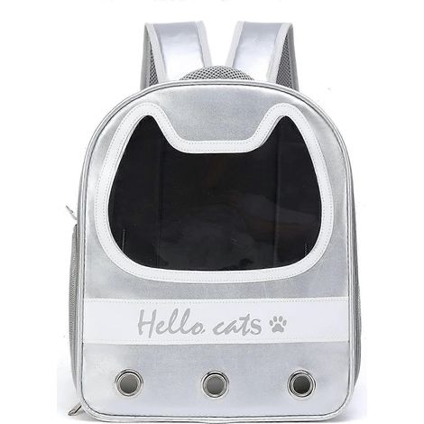 Sac à dos capsule spatiale pour animaux de compagnie, pour chats et chiots de petite et moyenne taille sac de transport transparent, respirant et résistant à la chaleur pour les voyages, la randonnée (1/5)