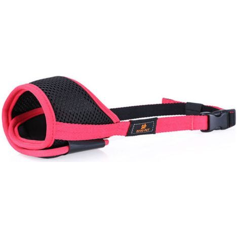 Lot de 2 muselières en nylon pour chien, réglables, rouge, taille XL (1/5)
