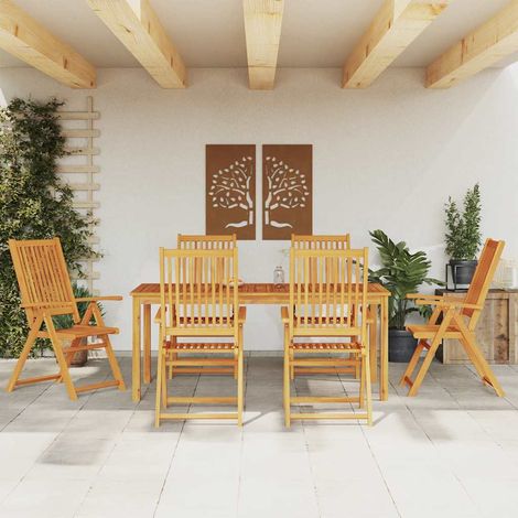 vidaXL Ensemble à manger de jardin 7 pcs 180x90x75 cm Bois d'acacia solide (1/5)