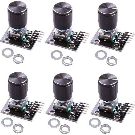 Stück KY-040 Drehgebermodul mit 15 × 16,5 mm Tastenkappe für Arduino (6er-Pack) Clw1062 (1/4)