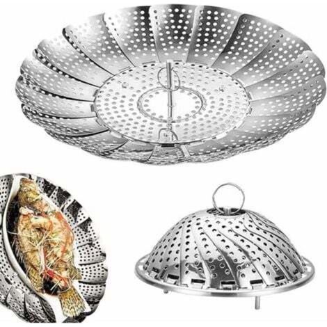 Collapsible Stainless Steel Steamer Rack, Food Grade Steaming Rack, Foldable Steamer Basket for Various Pot Sizes, Suitable for Cooking All Kinds of Food (1/4)