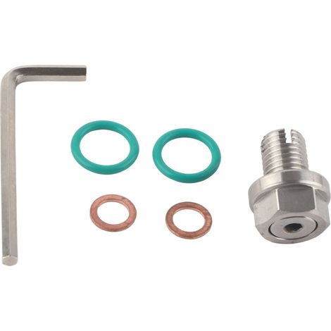 Bouchon de vidange surdimensionné en acier inoxydable, kit de réparation de filetage de carter d'huile auto-taraudeur M12.1-1.5x15mm avec clé hexagonale et joint torique. (1/5)