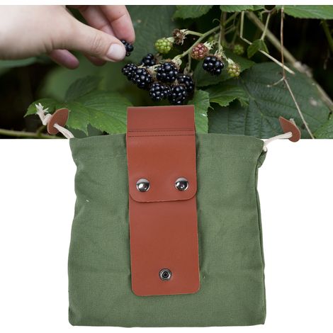 Sac à cueillir des fruits, sac à outils à porter à la taille, sac de rangement pour la jungle, sac de cueillette en extérieur, vert militaire en PU (1/5)