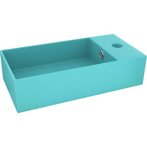Badezimmer-Waschbecken/Waschmuschel/Waschtisch mit Überlauf Keramik Hellgrün (1/5)