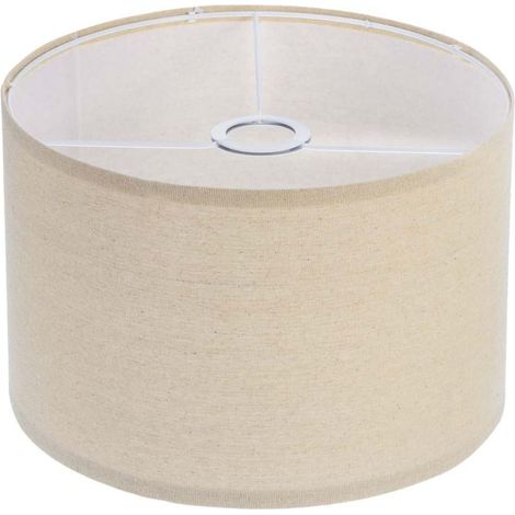 Irovami Abat-jour cylindrique lin – 30x30x20 cm, crème, E26/E27, salon/chambre (1/5)