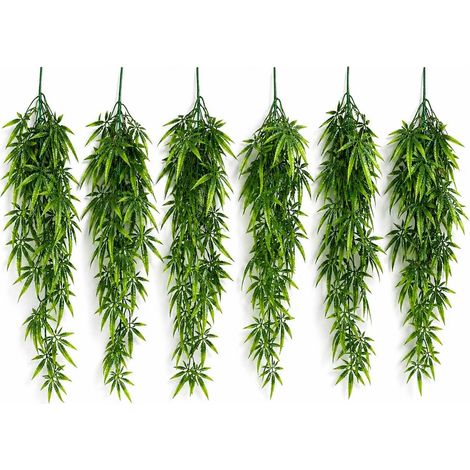 Pack of 6 x 80cm Artificial Trailing Fern Botanik Plant Hanging Faux Greenery Vine - Premium Quality (1/5)