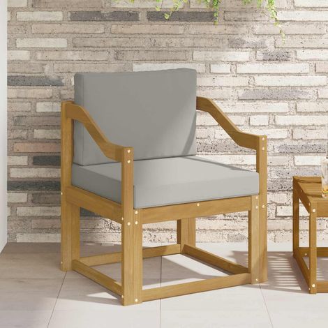 vidaXL Sofá de exterior Poliéster Blanco y Gris Claro (1/5)