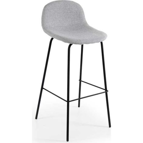 SGABELLO RIGA CON SEDUTA IMBOTTITA E STRUTTURA ALLUMINIO DA 106 CM GRIGIO CHIARO