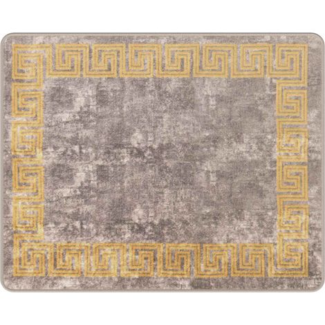 vidaXL Rug Runner MARSA Grey 80 x 100 cm Polyester and PVC