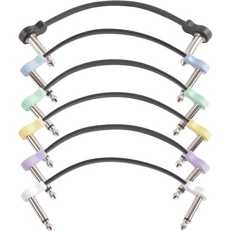Set mit 6 flachen 16 cm Kabeln für Gitarreneffektpedale, mehrfarbig (1/5)