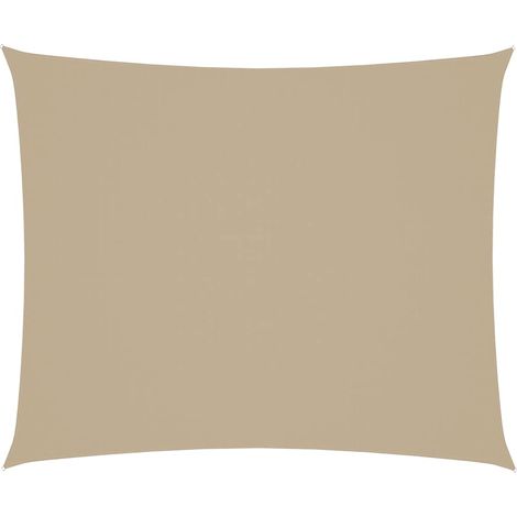 vidaXL Parasole a Vela in Oxford Rettangolare 4x6 m Beige