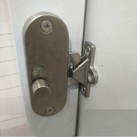 Loquet coulissant à 90 degrés avec boucle à angle droit - Verrou de confidentialité pour porte de grange coulissante et verrou à came (1/5)