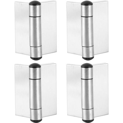 Paquet de 4 charnières à ressorts automatiques en acier inoxydable - Pour portes de cabinet/armoire, installation encastrée, fermeture automatique (1/4)