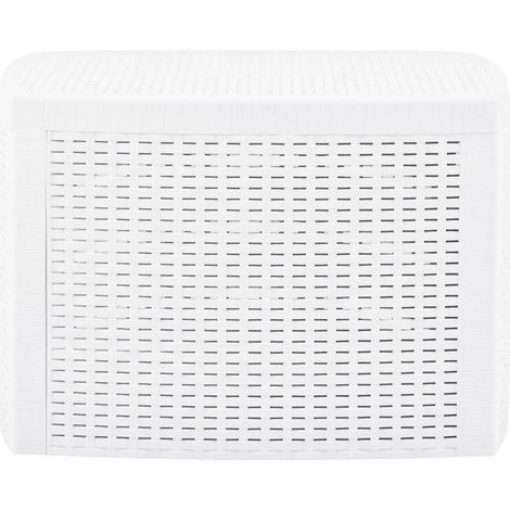 vidaXL Mesa auxiliar de plástico blanco 54x54x36,5 cm (1/2)