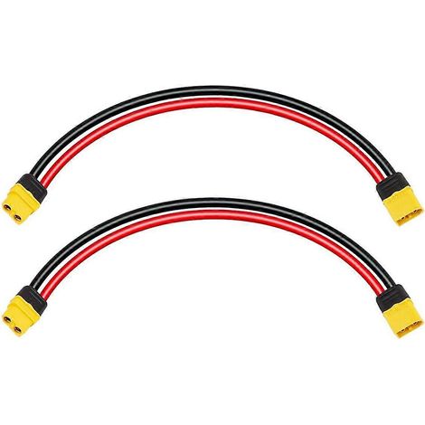 Lot de 2 câbles d'extension XT60 12AWG de 30 cm (1 pied) avec connecteurs mâle et femelle pour panneaux solaires et batteries de modélisme. (1/5)