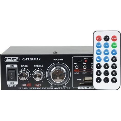 Andowl - Amplificatore Di Potenza Audio Stereo Hi-fi Q-t110 Max Con Riverbero Karaoke Telecomando - (1/5)