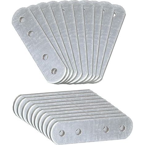 20 placas de montaje planas perforadas (77 x 16 x 1,8), placas de conexión, soportes de montaje metálicos planos rectos, acero inoxidable. (1/4)
