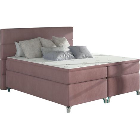 Lit boxspring 160x200 tissu velours Mador (1/5)
