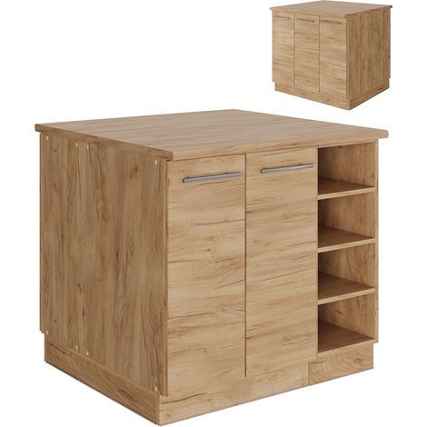 Îlot de cuisine Fame-Line, Chêne de force doré, 90cm avec tiroir, sans PT, Vicco