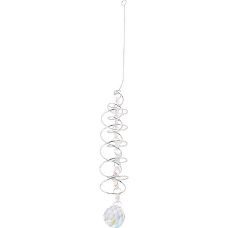 Boule décorative de 45 cm (17,7 pouces) à spirale, attrape-soleil et girouette, cristaux de verre pour la décoration intérieure et extérieure (1/5)