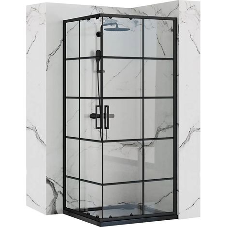 DUSCHKABINE REA CONCEPT BLACK 90X90