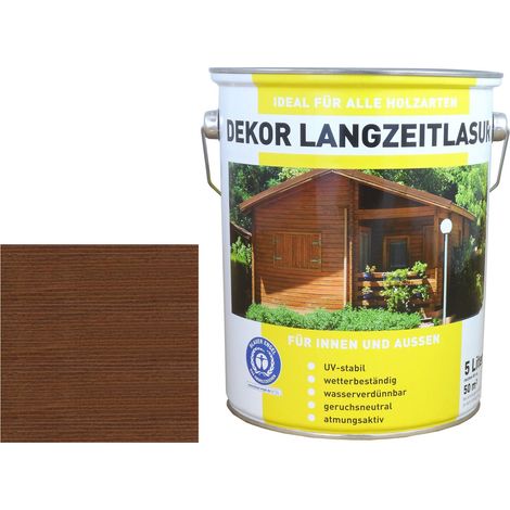 5 Liter Premium Holzlasur LF Holzschutzlasur Feuchteschutz Palisander (1/2)