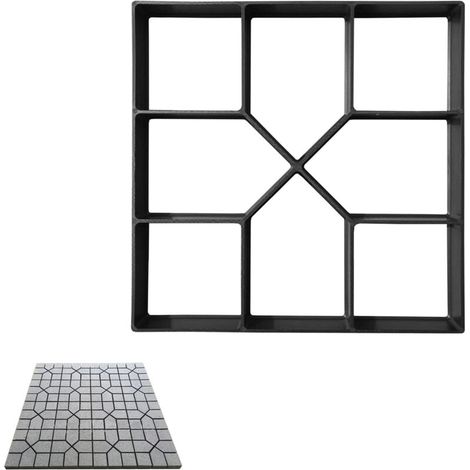 Stampo per calcestruzzo per la realizzazione di lastre per marciapiedi, stampo per vialetti, 40 x 40 cm, per pavimentazione in lastre di cemento, vialetto, patio, giardino