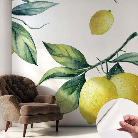 Carta da parati autoadesiva - Fotomurale adesivo - design elegante - stile moderno - Motivo al limone 250x250 cm (1/5)