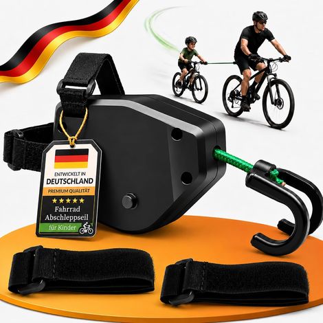 Corde de Remorquage Accessoires de Vélo pour Enfants - Follow Me Corde de Remorquage Rétractable de 2,5 m, Charge de Traction Jusqu'à 500 LBS, pour Vélos d'Adultes et d'enfants (1/5)