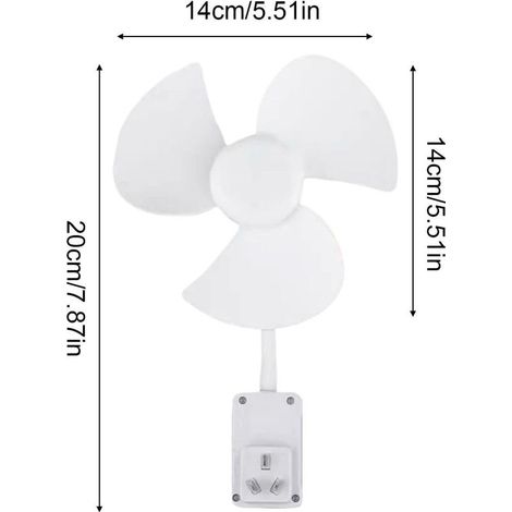 Mini-Ventilator, reiner Kupfermotor, 360° verstellbar, separater Schalter, 40 dB Geräuschreduzierung, Büro, Schlafzimmer, Weiß (1/5)