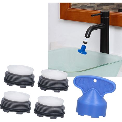 M24-mm-Wasserhahn-Luftsprudler mit Schraubenschlüssel, ABS-Spritzschutz für Küche und Bad (4er-Set) (1/5)