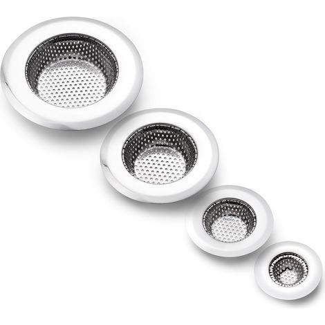 Filtre De Drain De Lavabo - Acier Inoxydable 304 - Compatible Avec Éviers Cuisine Salle De Bain Douche Baignoire - Lot De 4 Tailles (1/5)