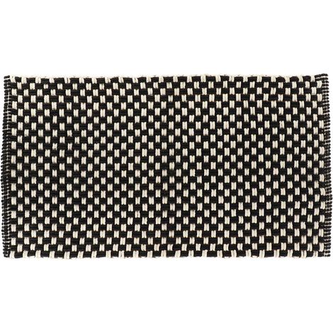 Tappetino in microfibra di cotone con effetto rete 45x90cm - nero naturale - Tendance