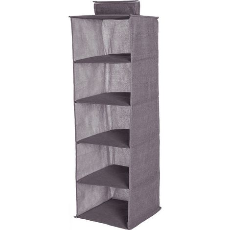 Filiyano-Étagère de penderie suspendue, 5 niveaux, grise KLB (1/4)