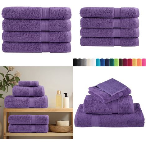 Premium-Saunatücher SOLUND 4 Stk. Lila 80x200 cm 600 g/m² - Saunatücher - Handtücher - Badeset - Wellness - Baumwolle - Home & Living (1/5)