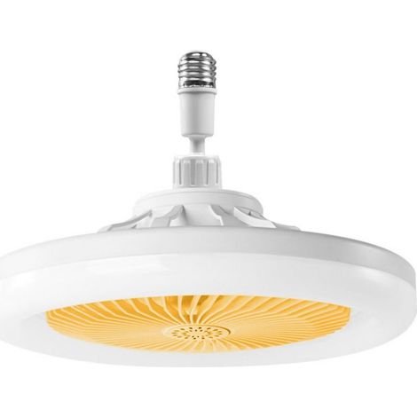 Ventilateur Plafond Avec Lumiere,ventilateur De Plafond Avec Télécommande,ventilateur Silencieux Plafond,E27 plafonnier LED À Intensité Variable,3vitesses,Temporisable (Jaune) (1/5)