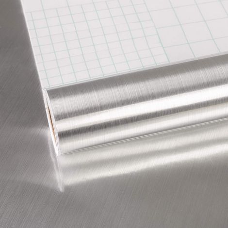 Kitchen Wallpaper Adhesive Film Washable Kitchen Upholstery Film 122x400CM Stainless Steel Silver Appearance Self-adhesive Wallpaper DIY Wall Sheet Vinyl Water Resistant (1/5)