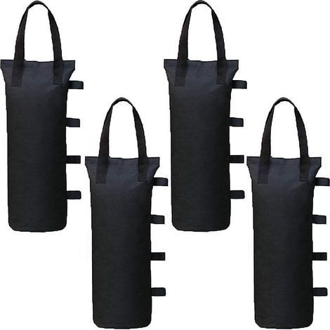 4 bolsas de arena para las patas de tiendas de campaña plegables, parasoles y toldos, color negro. (1/5)