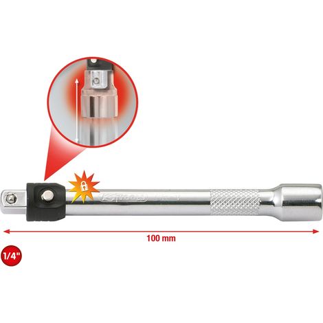 KS Tools 1/4 CHROMEplus Verlängerung mit Verriegelung, 100 mm (1/4)