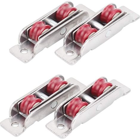 (4 pièces) roulettes en Acier Inoxydable Roue de cuivre Porte coulissante Porte coulissante Porte en Acier en Plastique et fenêtre poulie Rouleau Double rainure Roue de cuivre (1/5)