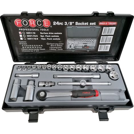 DOUILLES SUPER LOCK CARRE 3/8 EN COFFRET DIMENSIONS DE 6 à 22