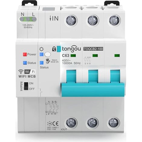 Disjoncteur de mesure WiFi intelligent Télécommande sans fil Minuteur de vie intelligent 3P (1/5)