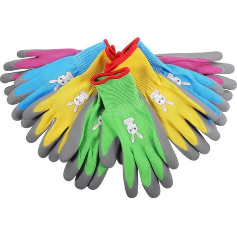 4 Pares De Luvas De Jardinagem Coloridas E Resistentes Ao Desgaste, Adequadas Para Atividades Ao Ar Livre (tamanho Xs) (1/5)