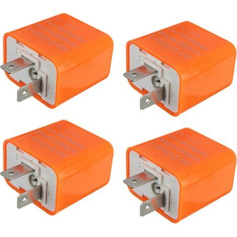 4x 2-poliges Motorrad-Blinkerrelais mit geschwindigkeitsverstellbaren LEDs, 12 V