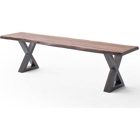 Esszimmer Sitzbank mit 180 cm Breite, Akazie massiv, walnussfarben lackiert - COSENZA-06 (1/3)