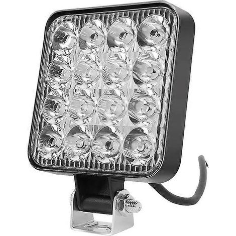 Barre LED carrée HAOLIDE Mini Offroad pour VTT, SUV, camions, bateaux, 4x4, projecteur de route, 12V/24V, blanc (1/5)