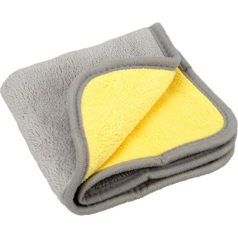 Premium Quality, panno in microfibra double-face - 30x30 cm - Grigio/Giallo